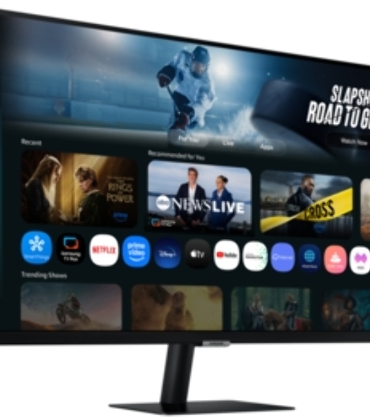 Монитор 32' Samsung Smart Monitor M7 S32FM703UI VA 3840x2160, 60 Гц, 4 мс, 16:9, 300 кд/м², 2xHDMI 2.0, USB-C (65 Вт PD), USB Hub (3x USB-A), динамики (2x10 Вт), HDR10+, Tizen OS, Wi-Fi 5, Bluetooth 5.2, пульт ДУ, белый