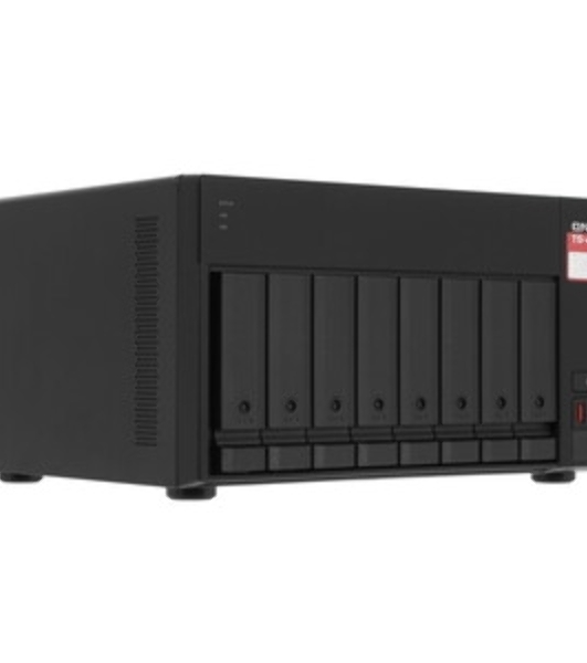Сетевое хранилище без дисков SMB QNAP TS-873A-8G NAS, 8 trays 3,5'/2,5', 2x2,5 GbE BASE-T, 2 x M.2 NVMe 2280 slots, quad-core AMD Ryzen V1500B 2,2 GHz, 8 Gb SO-DIMM DDR4 (1 x 8 Gb) up to 64Gb (2x32 Gb)