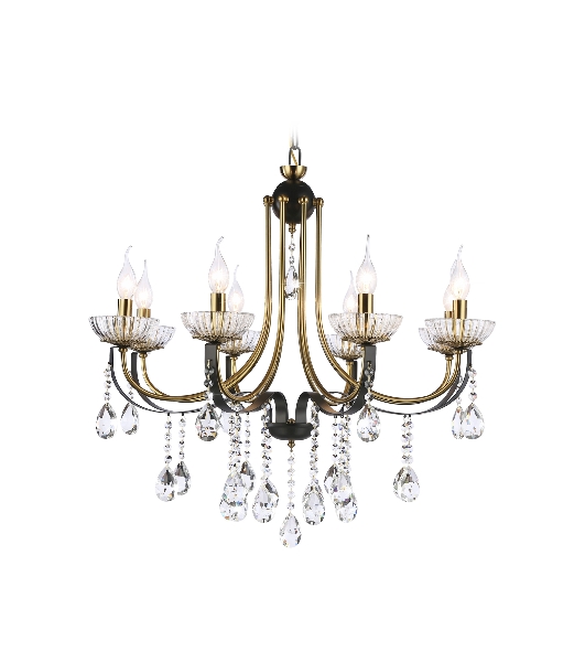 Светильник Ambrella light TR4953/8 BK/GD/CL черный/золото/прозрачный E14*8 max 40W D740*735