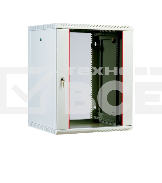 Шкаф настенный ЦМО ШРН-М-12.500 12U 600x520мм пер.дв.стекл съемные бок.пан. 50кг серый