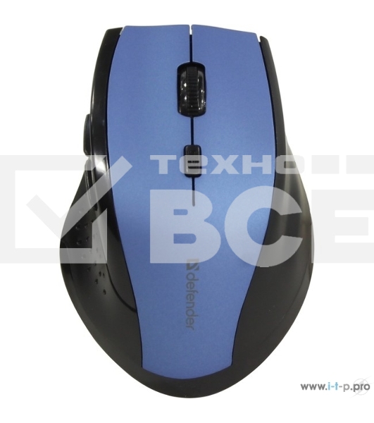 Мышь беспроводная Defender Accura MM-365 синий, 1600 dpi, радиоканал, USB, кнопки - 6