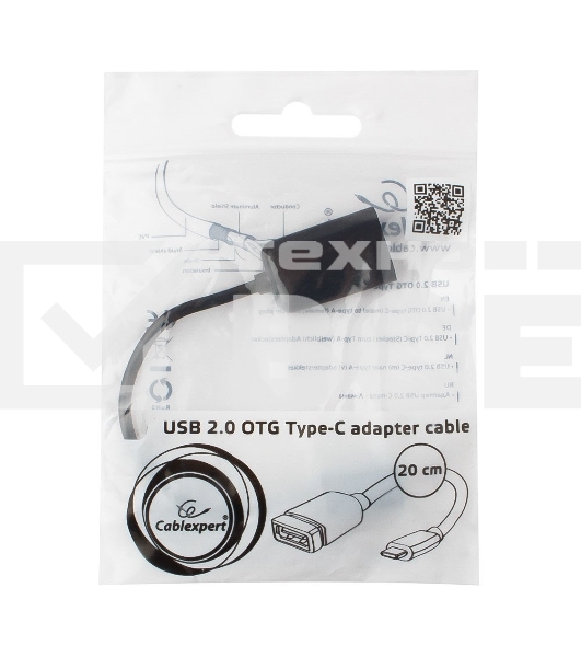 Переходник Cablexpert Переходник USB OTG, USB Type-C/USB 2.0F, пакет (A-OTG-CMAF2-01)