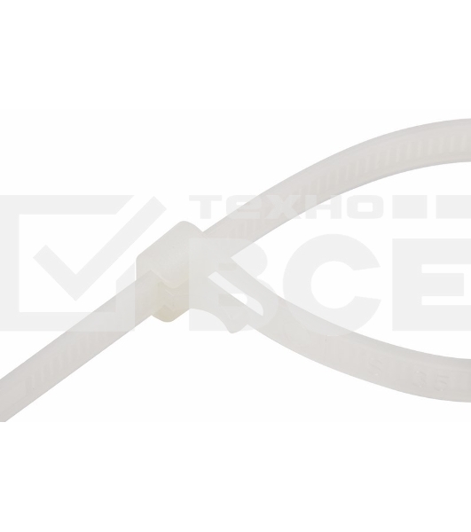 Хомут-стяжка нейлоновая многоразовая Rexant 200x7,5 мм, белая, упаковка 100 шт.