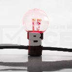 Гирлянда LED Galaxy Bulb String 10м, черный КАУЧУК, 30 ламп*6 LED КРАСНЫЕ, влагостойкая IP65, фото4