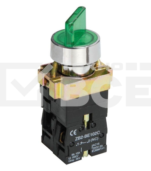 Переключатель LAY5-BK2365 на 2 полож. зел. ИЭК BSW90-BK-2-K06