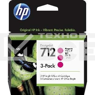 Картридж струйный HP 712 3ED78A пурпурный x3упак. (29мл) для HP DJ Т230/630