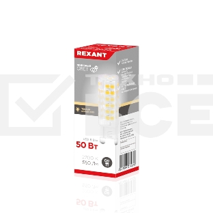 Лампа светодиодная Rexant капсульного типа JD-CORN Rexant G9 230 В 5 Вт 2700 K теплый свет (поликарбонат)