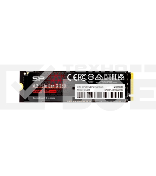 Накопитель SSD 250GB Silicon Power UD80, M.2 2280, PCI-E 3x4, [R/W - 3400/3000 MB/s]