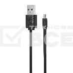 Кабель SunWind USB (m)-micro USB (m) 1м черный плоский, фото3