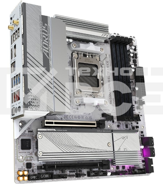 Материнская плата Gigabyte B650M AORUS ELITE AX ICE SocketAM5 AMD B650 4xDDR5 mATX AC`97 8ch(7.1) 2.5Gg RAID+HDMI+DP