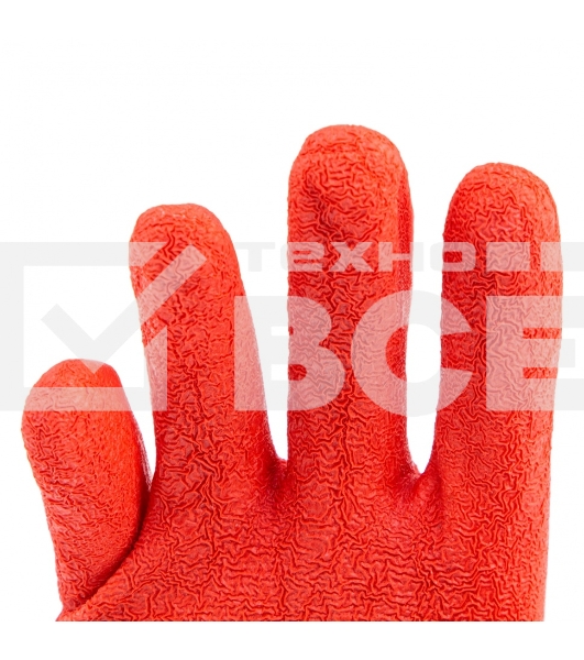 Перчатки трикотажные Сибртех полиэфирные, латексное рельефное покрытие