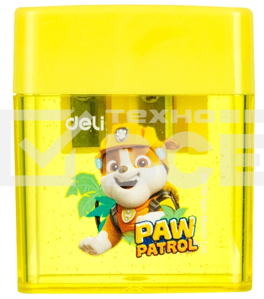 Точилка для карандашей ручная Deli EH551 Paw Patrol 2 отверстия пластик ассорти дисплей