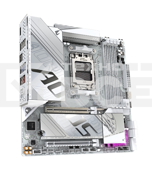Материнская плата Gigabyte B850M AORUS ELITE WIFI6E ICE, AM5, AMD B850, 4xDDR5, 4xSATA, 2xM.2, 1xPCIe 5.0 x16, 1xPCIe 3.0 x4, 1xDP, 1xHDMI, 1x2.5Gb LAN, Wi-Fi 6E, Bluetooth 5.3, 2xUSB-A 10Gbps (Gen2), 5xUSB-A 5Gbps, 4xUSB-A 2.0, 1xUSB-C 10Gbps (Gen2), 2x3