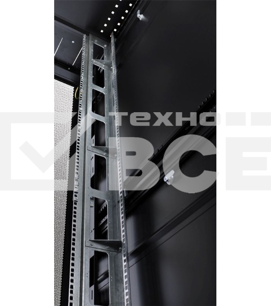 Шкаф серверный ПРОФ напольный 42U (800x1000) дверь перфор. 2 шт., черный, в сборе (ШТК-СП-42.8.10-44АА-9005)