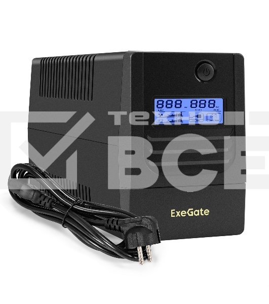 Источник бесперебойного питания ExeGate Smart LB-1000.LCD.AVR.4C13 (1000VA/650W, LCD, AVR, 4*C13, батарея 12V 9Ah, черный)