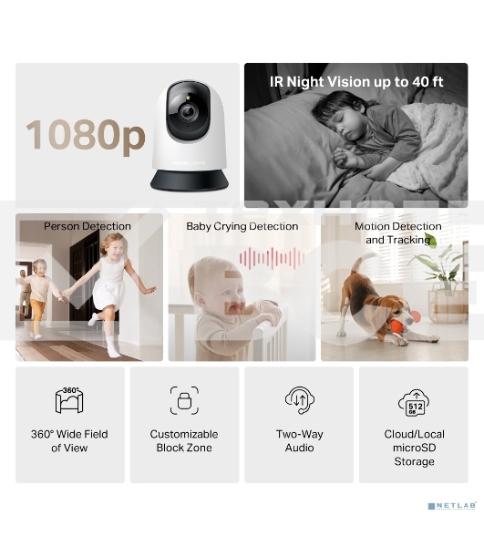 Камера видеонаблюдения умная поворотно-наклонная Mercusys MC200