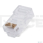 Коннектор RJ-45, Filum FL-NA-PLUG5E-5 5E кат., 8p8c, 6 мкм, для одножильного кабеля, уп/100 шт, фото 1