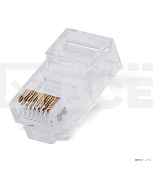 Коннектор RJ-45, Filum FL-NA-PLUG5E-5 5E кат., 8p8c, 6 мкм, для одножильного кабеля, уп/100 шт