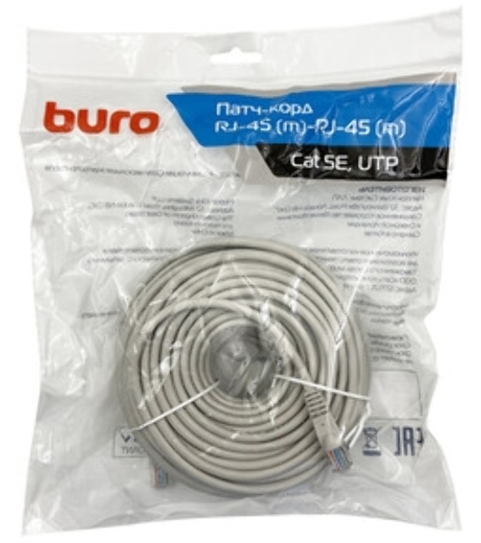 Патч-корд Buro UTP 4 пары cat.5e CCA molded 25м черный RJ-45 (m)-RJ-45 (m)