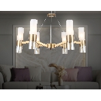 Люстра Ambrella light LH55114/6 BS/FR/TI латунь/белый матовый/янтарь E14*6 max 40W D650*1080, фото2