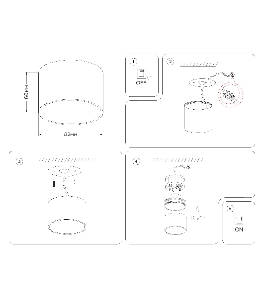 Светильник Ambrella light TN5358 WH белый GX53 D82*60