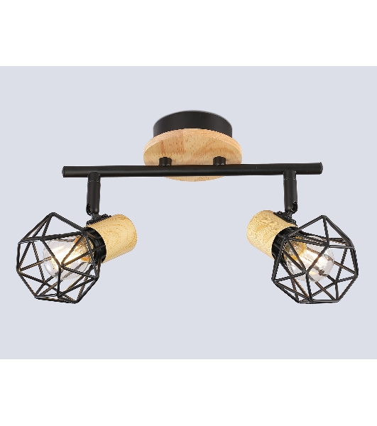 Светильник Ambrella light TR8752/2 BK/WD черный/дерево IP20 E27/2 310*115*200