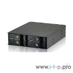 Опция к серверу Procase G2-104-SATA3-BK / SAS 12G Hot-swap корзина 4 SATA3/SAS 12G, черный, с замком, hotswap mobie rack module for 2,5' HDD(1x5,25) 2xFAN 40x15mm, фото 1