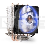 Кулер для процессора ExeGate Wizard EXX200-PWM.BLUE серебристый, 90 мм, алюминий/медь, 2400 об/мин, 24 дБ, 4 pin, 95 Вт, 130 мм, фото 1