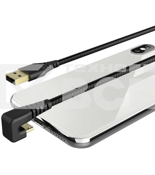 Кабель Hama 00187220 microUSB (m) угловой USB 2.0 (m) 1.5м черный