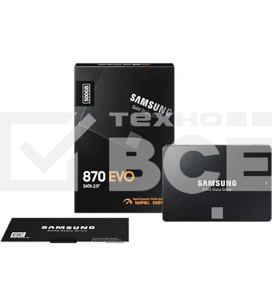 Накопитель SSD Samsung 870 EVO, 500Gb, SATA III, 2.5