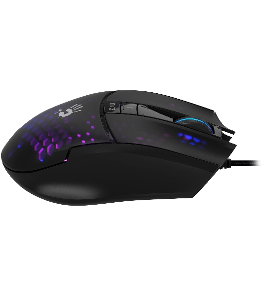 Мышь проводная A4Tech Bloody L65 Max черный/фиолетовый, 12000 dpi, USB, кнопки - 7