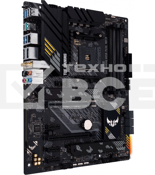 Материнская плата ASUS TUF GAMING B550-PLUS WIFI II, AM4, AMD B550, 4xDDR4, 6xSATA, 2xM.2, 1xPCI-E 3.0 x16, 1xPCI-E 4.0 x16, 3xPCI-E x1, 1xDP, 1xHDMI, 1x 2.5Gb LAN, 2xUSB-A 3.2 Gen 1, 1xUSB-A 3.2 Gen 2, 1xUSB-C 3.2 Gen 2, 3x3.5 мм, 7.1, ATX