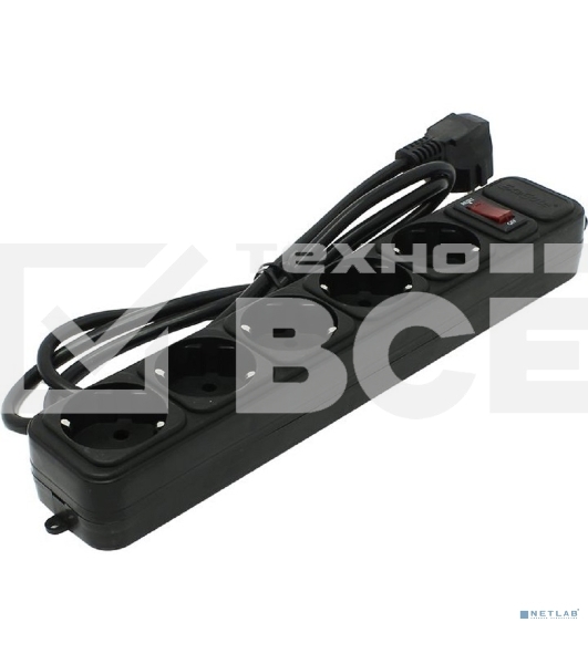 Сетевой фильтр ExeGate EX266859RUS SP-5-1.5B (5 розеток, 1.5м, евровилка, черный)