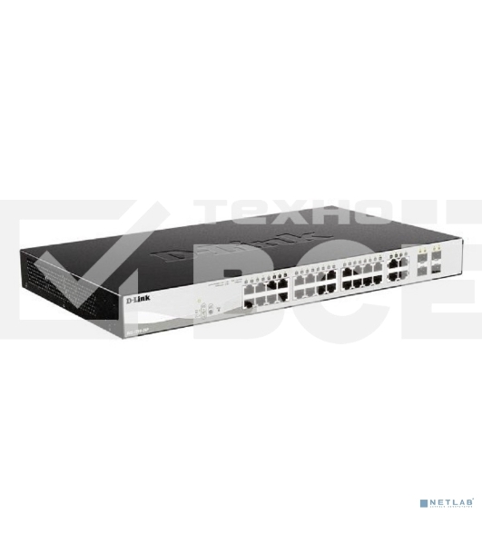 Коммутатор DGS-1210-28P/F5A Настраиваемый L2 PoE-коммутатор, 24x1000Base-T, 4хCombo 1000Base-T/SFP