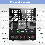 Лабораторный блок питания двухканальный Amperin AI-W3010x2C 30V, 10A, 0,6 кВт, фото4
