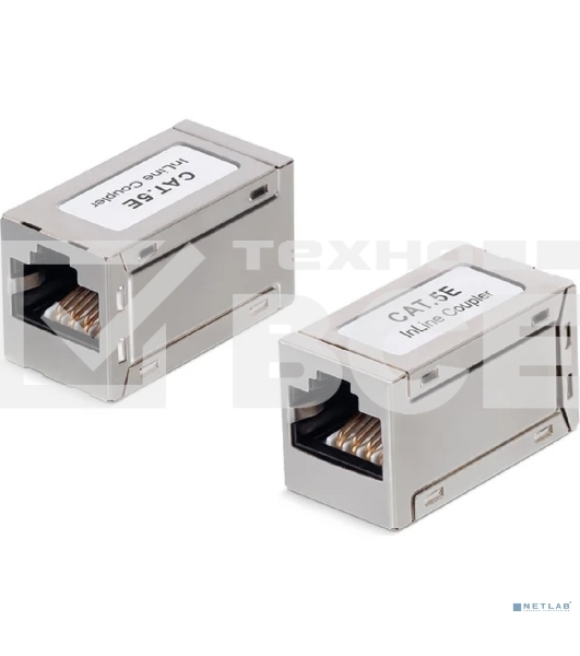 Проходной адаптер (coupler) Cabeus, RJ45(8p8c), кат. 5е, экр., металл