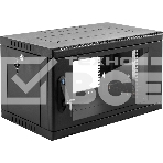 Шкаф коммутационный ЦМО (ШРН-6.500-9005) настенный 6U 600x500 мм пер. дв. стекл 200 кг черный 470 мм 180 град., фото7
