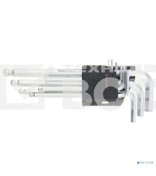 Набор ключей Matrix имбусовых HEX, 1,5–10 мм, CrV, 9 шт., удлиненные, с шаром