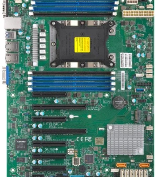 Материнская плата серверная Supermicro MBD-X11SPL-F-B, LGA 3647, Intel C621, 8xDDR4, 8xSATA, 1xM.2, 2xPCI-E 3.0 x8, 1xPCI-E 3.0 x4, 2xRJ45 1GbE, 8xUSB 2.0, 2xUSB 3.0, 1xVGA, ATX