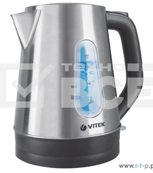 Чайник электрический Vitek VT-7038(ST) Мощность 2200 вт. Объем 1,7 л.Тип нагревательного элемента скрытый.