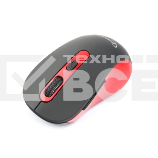 Мышь беспроводная Gembird MUSW-221-R черный/красный, 1600 dpi, радиоканал, USB, кнопки - 6