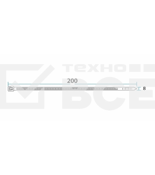 Хомут-стяжка нейлоновая многоразовая Rexant 200x7,5 мм, белая, упаковка 100 шт.