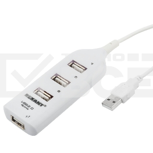 Разветвитель USB 2.0 Rexant на 4 порта белый