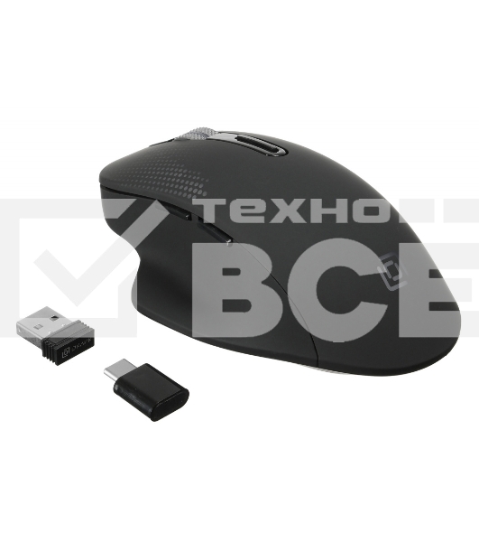 Мышь беспроводная Oklick 636LWC черный, 2400 dpi, радиоканал, USB/USB-C, кнопки - 6
