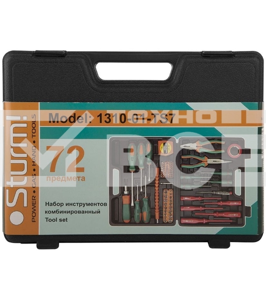 Набор инструментов Sturm 1310-01-TS7 72 ПРЕДМЕТА, ПЛАСТИКОВЫЙ КЕЙС. 1310-01-TS7