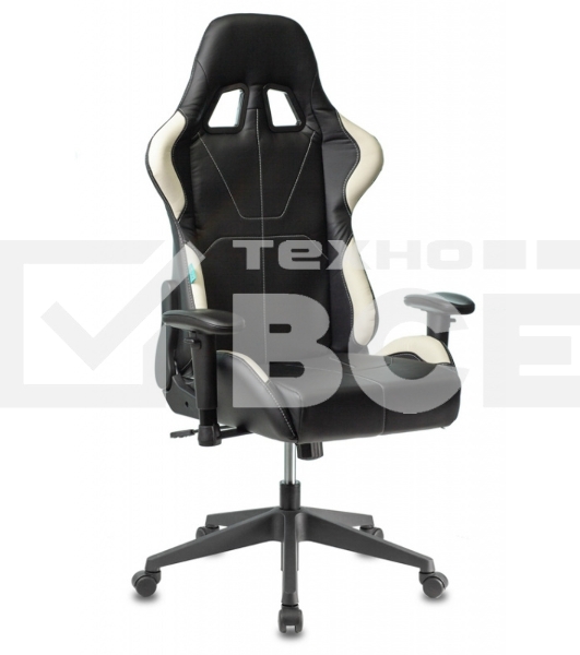 Кресло игровое Бюрократ VIKING 5 AERO WHITE черный/белый искусственная кожа
