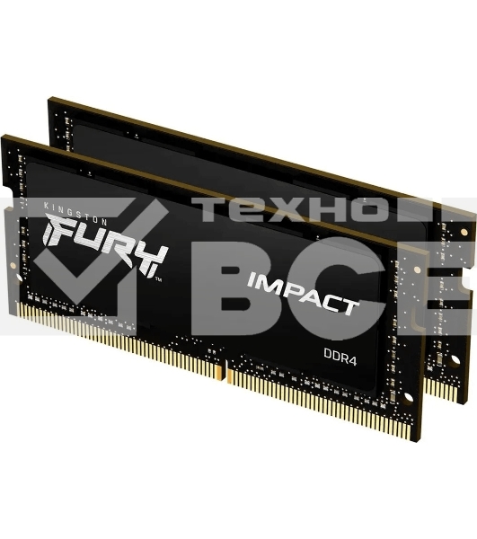 Оперативная память Kingston Fury Impact, DDR4, 16GB (2x8GB), 3200MHz, CL20, SO-DIMM