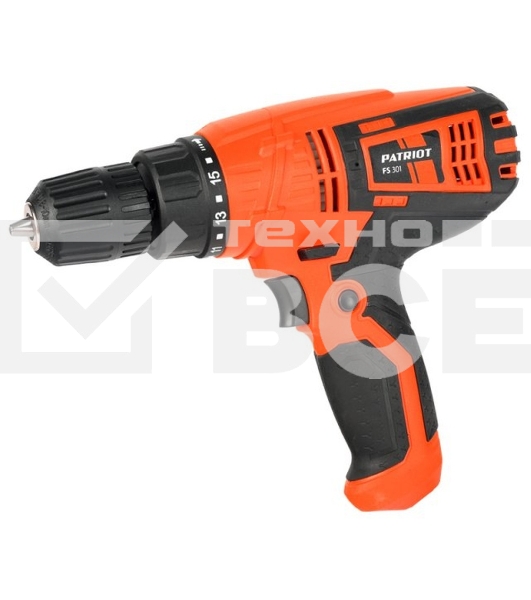 Дрель-шуруповерт сетевой Patriot FS301, Сетевая, 330 Вт