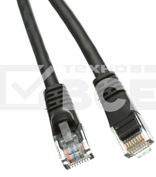 Патч-корд NTSS NTSS-PC-UTP-RJ45-5e-5.0-LSZH-BL NTSS-PC-UTP-RJ45-5E-5.0-LSZH UTP RJ-45 вил.-вилка RJ-45 кат.5E 5м черный LSZH (уп.:1шт) 26AWG