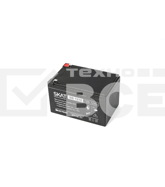 Аккумулятор SKAT SB 1212, 12В, 12Ач, максимальный ток заряда 3,6 А.